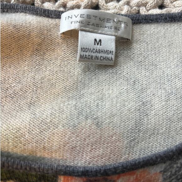 Investments Cashmere Paisley Sweater Top Medium - Picture 5 of 7